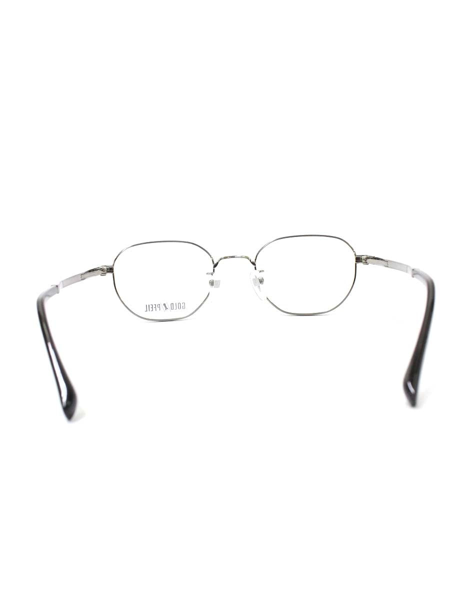 ゴールドファイル GPE-5025 メガネ ブラック/シルバー メタルフレーム フルリム オクタゴンシェイプ ITLY10KZ7BDE