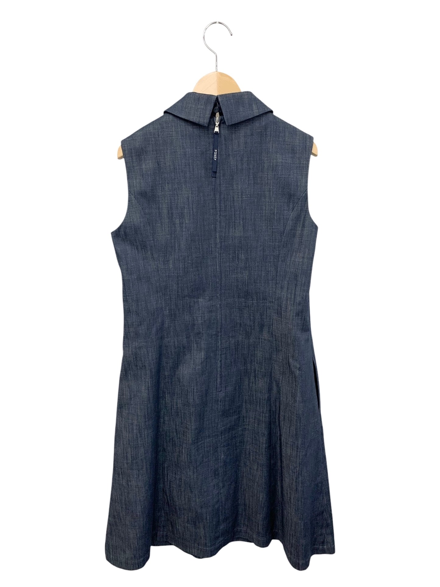 フォクシーニューヨーク Brilliante Dress ブリリアント ドレス 41681 ワンピース 38 ネイビー デニム ビジュー ITSHB2ISFSSO