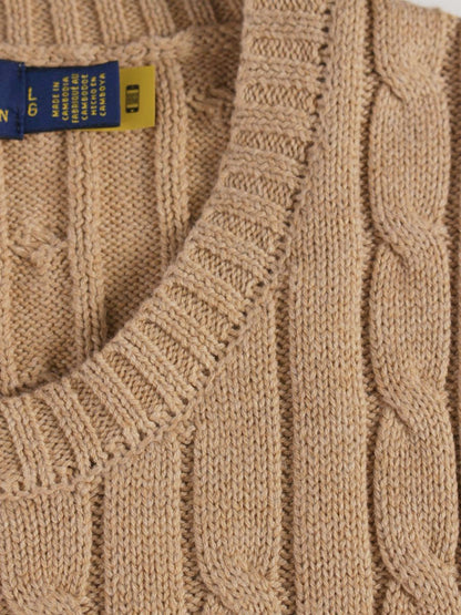 ポロラルフローレン ニット LG ブラウン ケーブル IT786EVLSV78