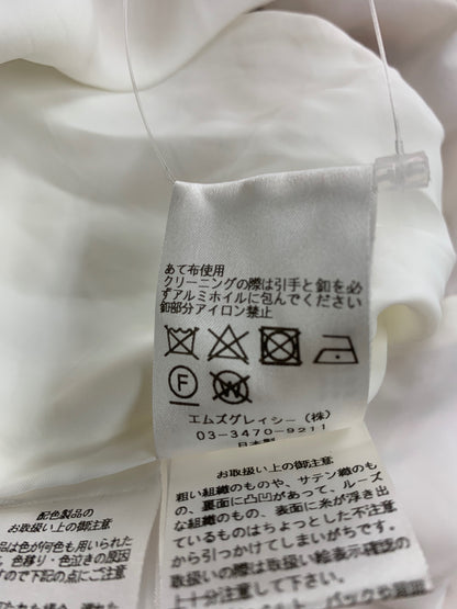 エムズグレイシー 111106 ワンピース 40 ピンク ツイード パール リボン IT11BZCVAK52