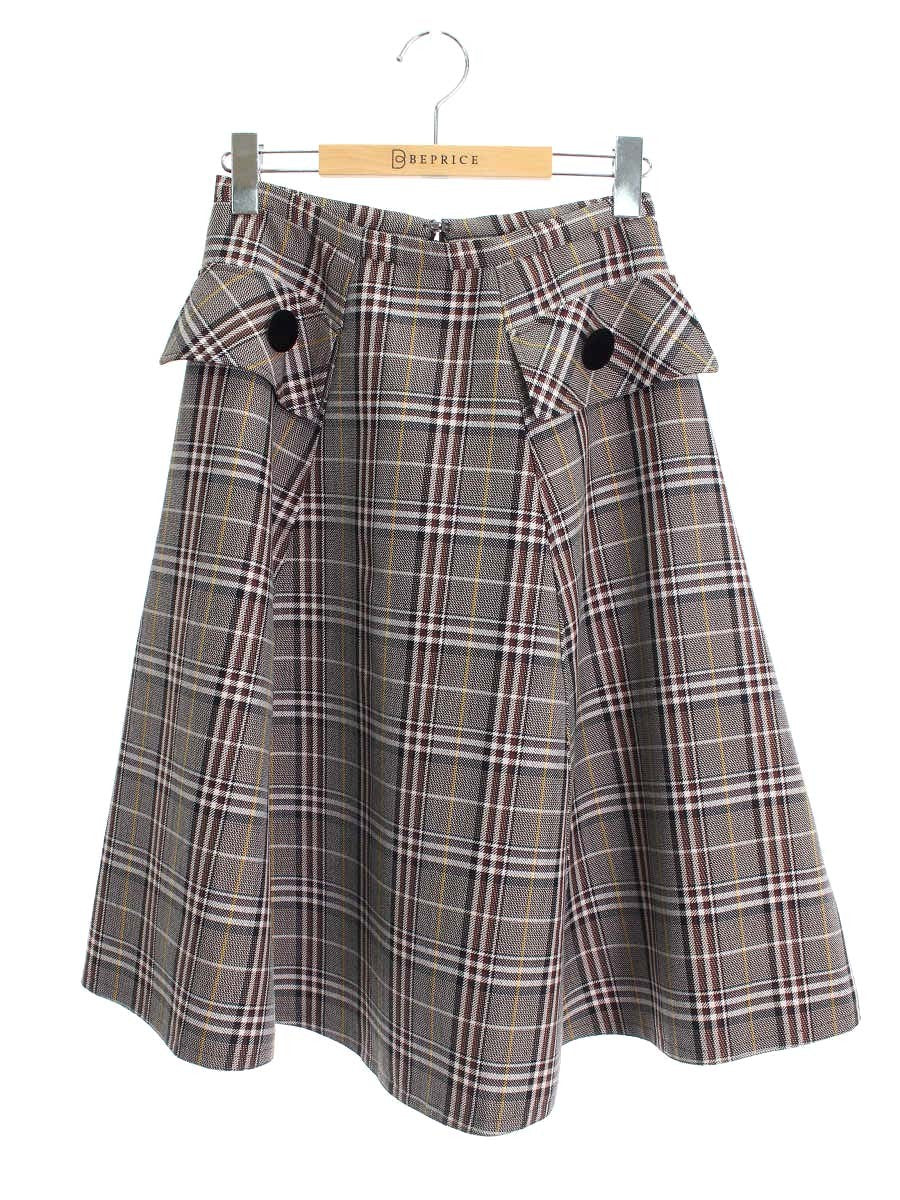 エムズグレイシー British Check Skirt 817545 スカート 38 ブラウン チェック ITG4FN2YDP9W