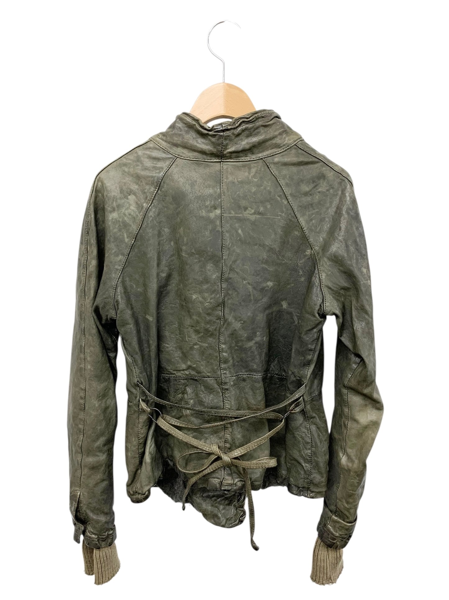 ジョルジオブラット A0509L JM116 レザージャケット 40 カーキグリーン ラムレザー 羊革 ITFVW0B8I2L8