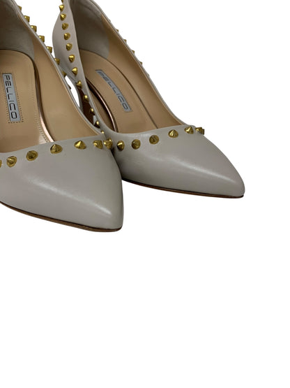 ペリーコ PE181DA2123VIXXDAI パンプス 37.5 ベージュ ゴールドスタッズ IT0S4A9IF02S