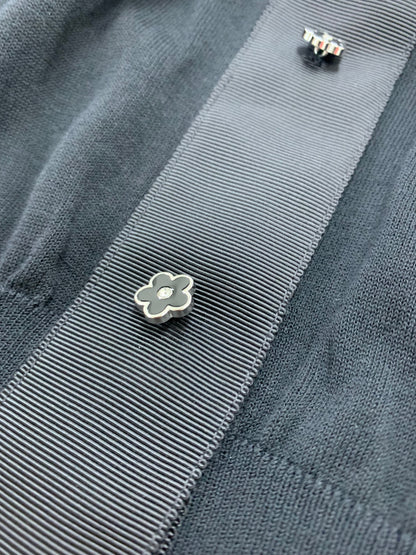 エムズグレイシー お花刺繍入りクチュールニット 318325 カーディガン 38 ブラック チュール フラワーモチーフ ITZ7NEIFIGG0