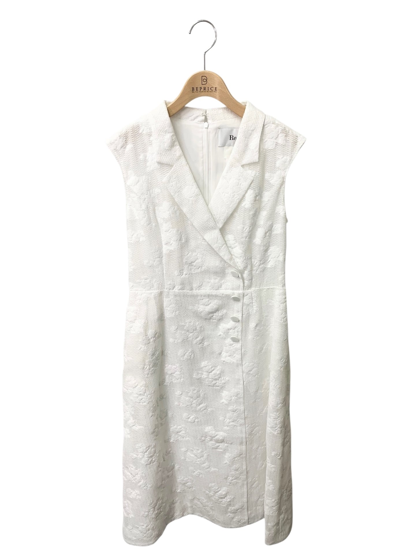 ルネ 6226020 36 ホワイト TISSUE ワンピース ノースリーブ コットン フラワー IT82WX8G0H4E 【SALE】