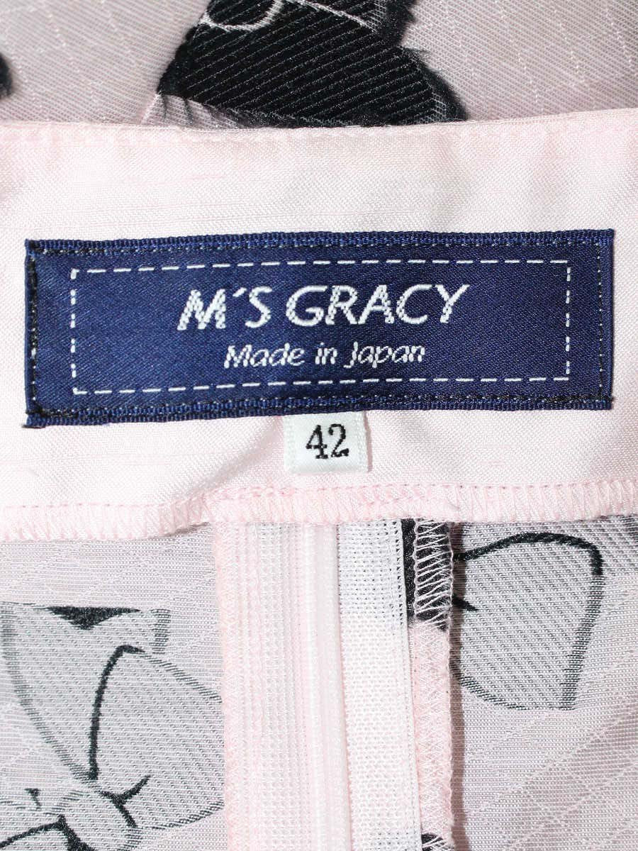 エムズグレイシー 210107 シャツ ブラウス 42 ピンク カメリア リボン IT3B8D4PGO34