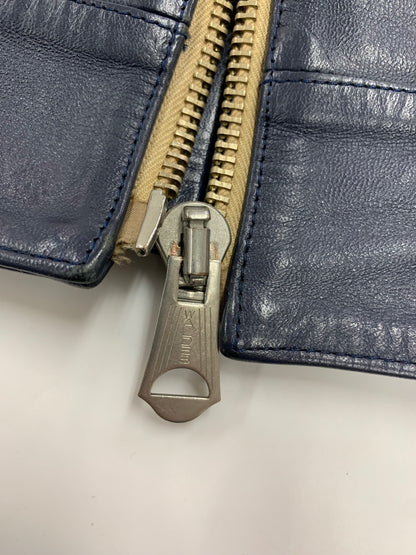 サンセットベイ CLYDE - NAVY ライダースジャケット 2 ネイビー シングル HORSE-HIDE IT6J9L87YTTQ