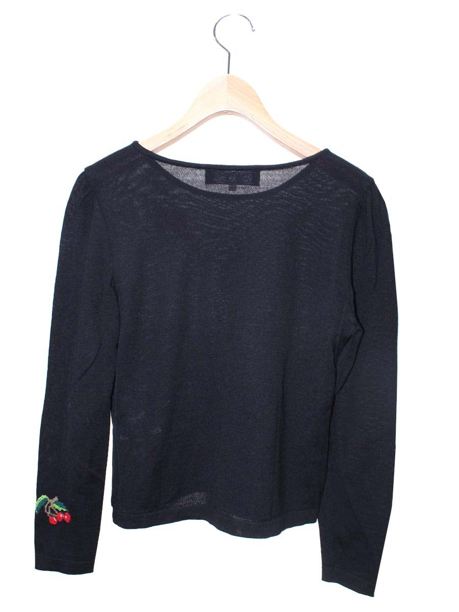 エムズグレイシー Cherry Knit 818573 ニット セーター 38 ブラック ITT96JTBTJMY