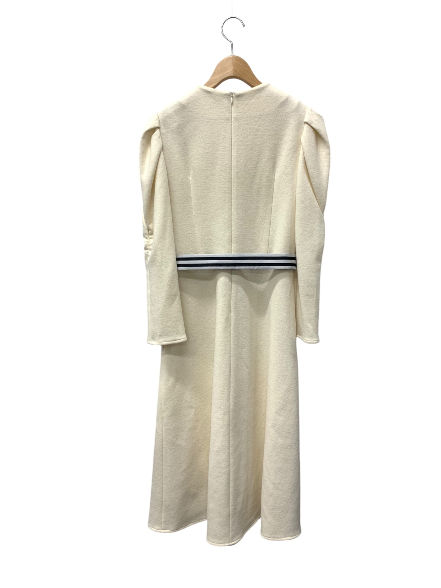 ボーダーズアットバルコニー BD2221-3E-37 ワンピース 38 ホワイト GRACE SHOULDER WOOL DRESS ITI57626RQIY