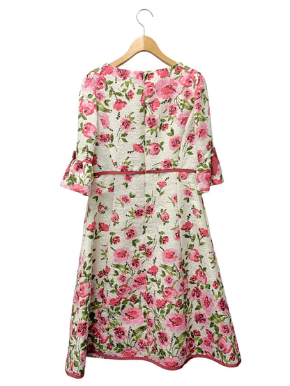 エムズグレイシー ピンクローズドレス 211512 ワンピース 38 ホワイト  花 リボン IT0K9JNJMBR6