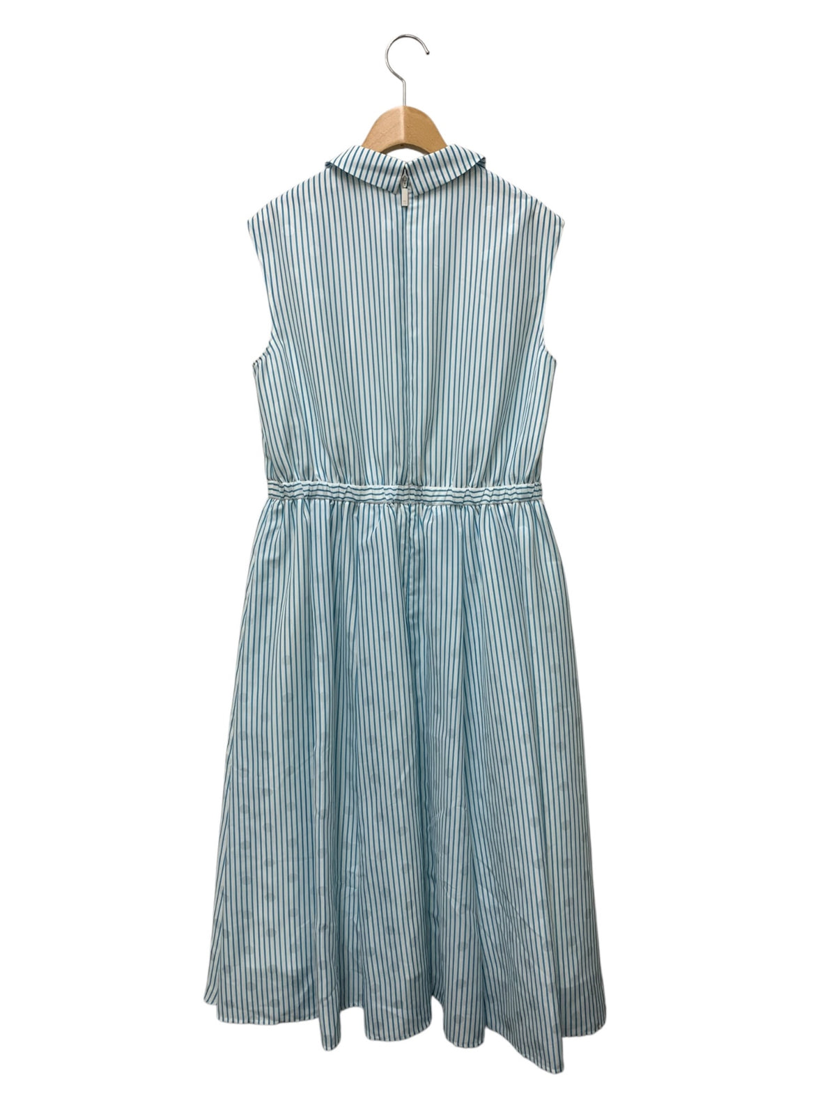 ルネ Dress 5626190 38 ブルー ドット×ストライプ ノースリーブワンピース ITFQCQ731EUW