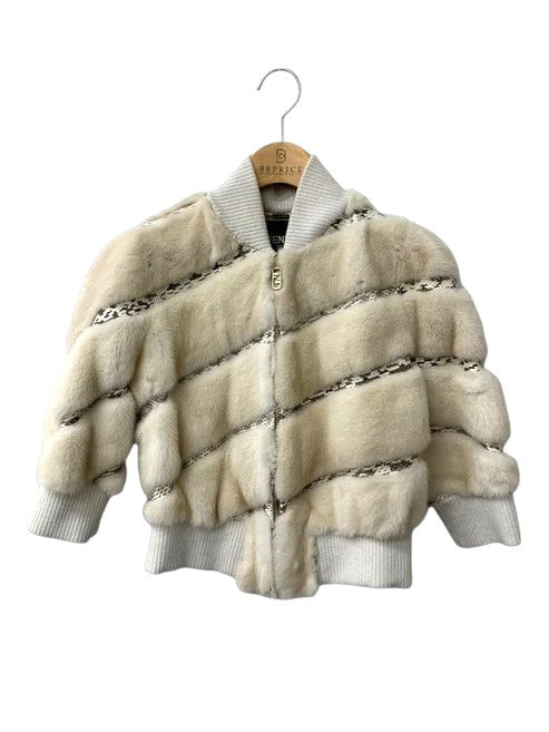 フェンディ パールホワイト エラフレザー ミンク ボンバージャケット FNE57LAHOUF0QK9 36 ホワイト スネークレザー IT5DRIEZY9V9 【SALE】