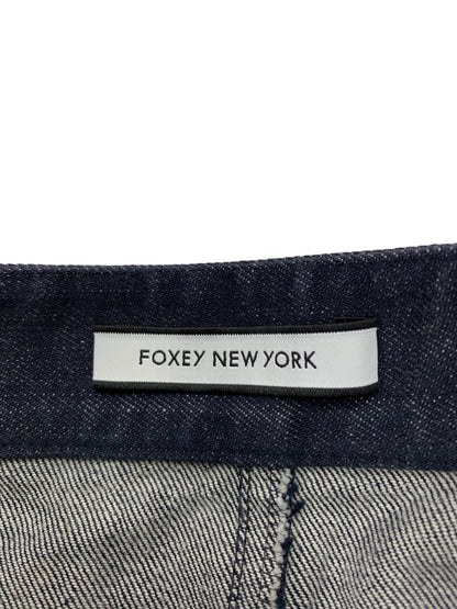 フォクシーニューヨーク Pants"Dante" 44230 デニムパンツ 42 ネイビー コットンBLEND センタープレス IT1AEYWNY5AT