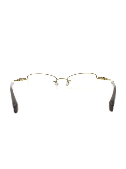 フォーナインズ O-30T メガネ ゴールド/ブラウン メタル ハーフリム スクエア ITSI4Q3FGLQ0