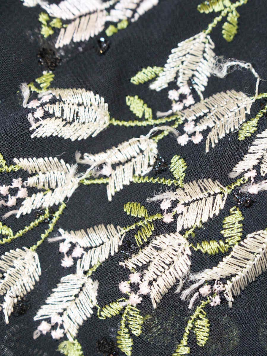 トッカ BUTTEERFLY BUSH COPTOLW0320 ワンピース 4 ブラック フラワーモチーフ 刺繍 ITJVYLQC7QB1