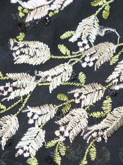 トッカ BUTTEERFLY BUSH COPTOLW0320 ワンピース 4 ブラック フラワーモチーフ 刺繍 ITJVYLQC7QB1