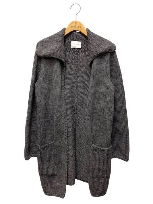 フォクシーブティック ウイングカラーロング 35226 カーディガン F グレー ニット IT5V04ZX8UIX