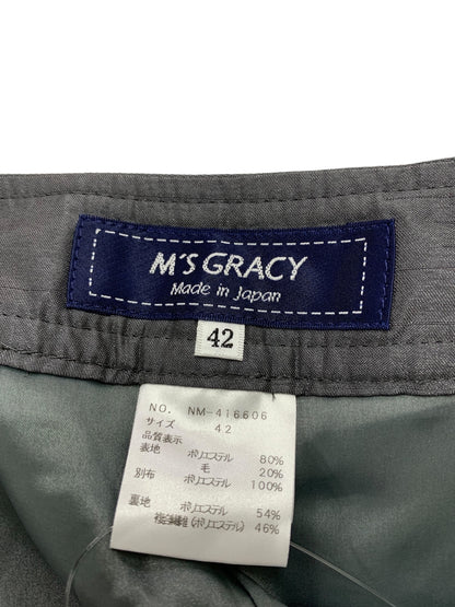 エムズグレイシー 416606 パンツ 42 グレー ワイド ITG9PJSFPU5C