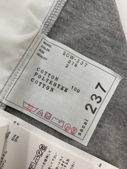 サカイ Cotton Poplin x Cotton Jersey T-Shirt SCW-237 2 グレー ’25 IT2RJ74ZH1BE 【SALE】