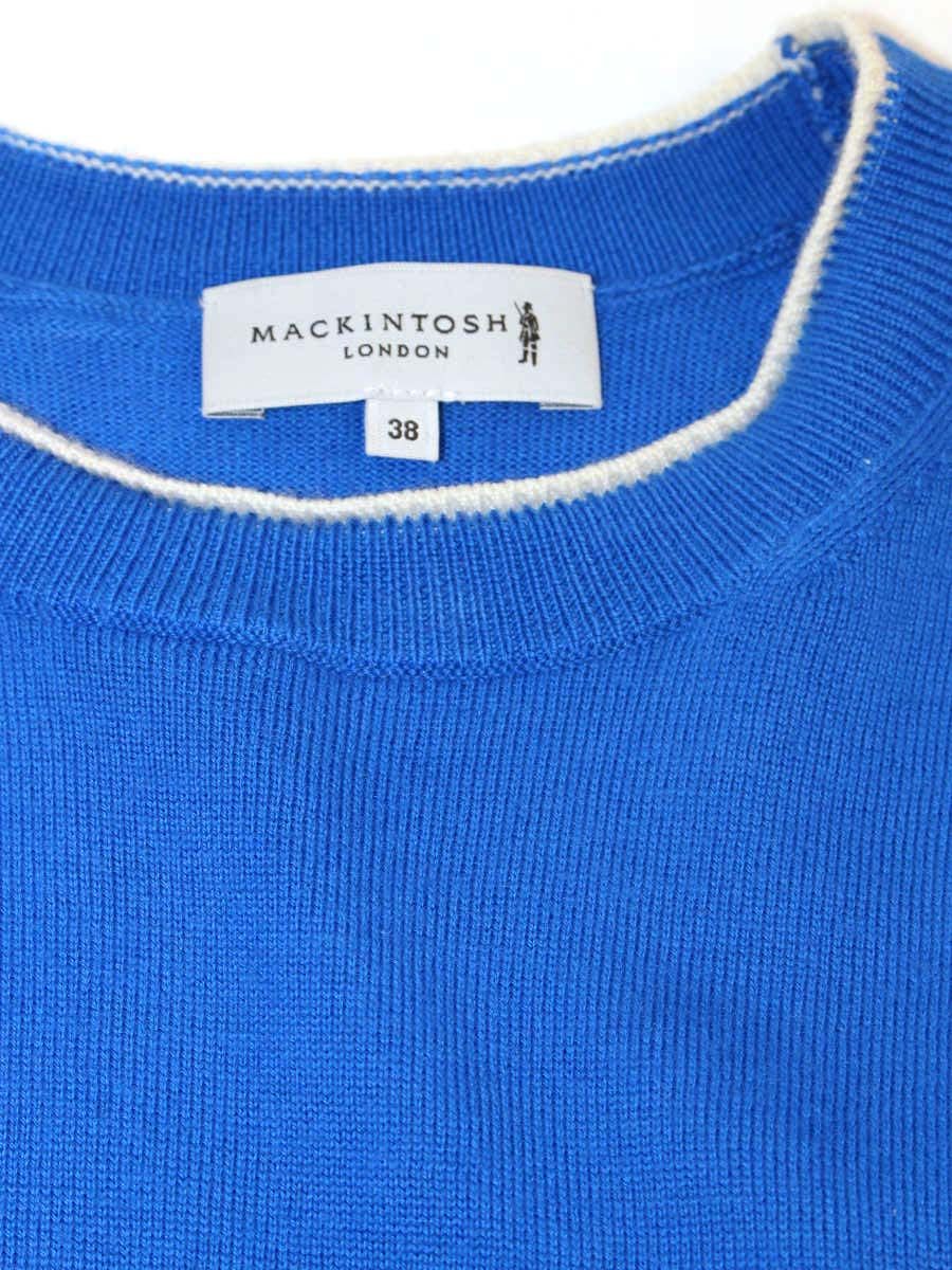 マッキントッシュロンドン ウールバイカラーニット G5N35-219-25 38 ブルー ITKD0YOJ2MSU