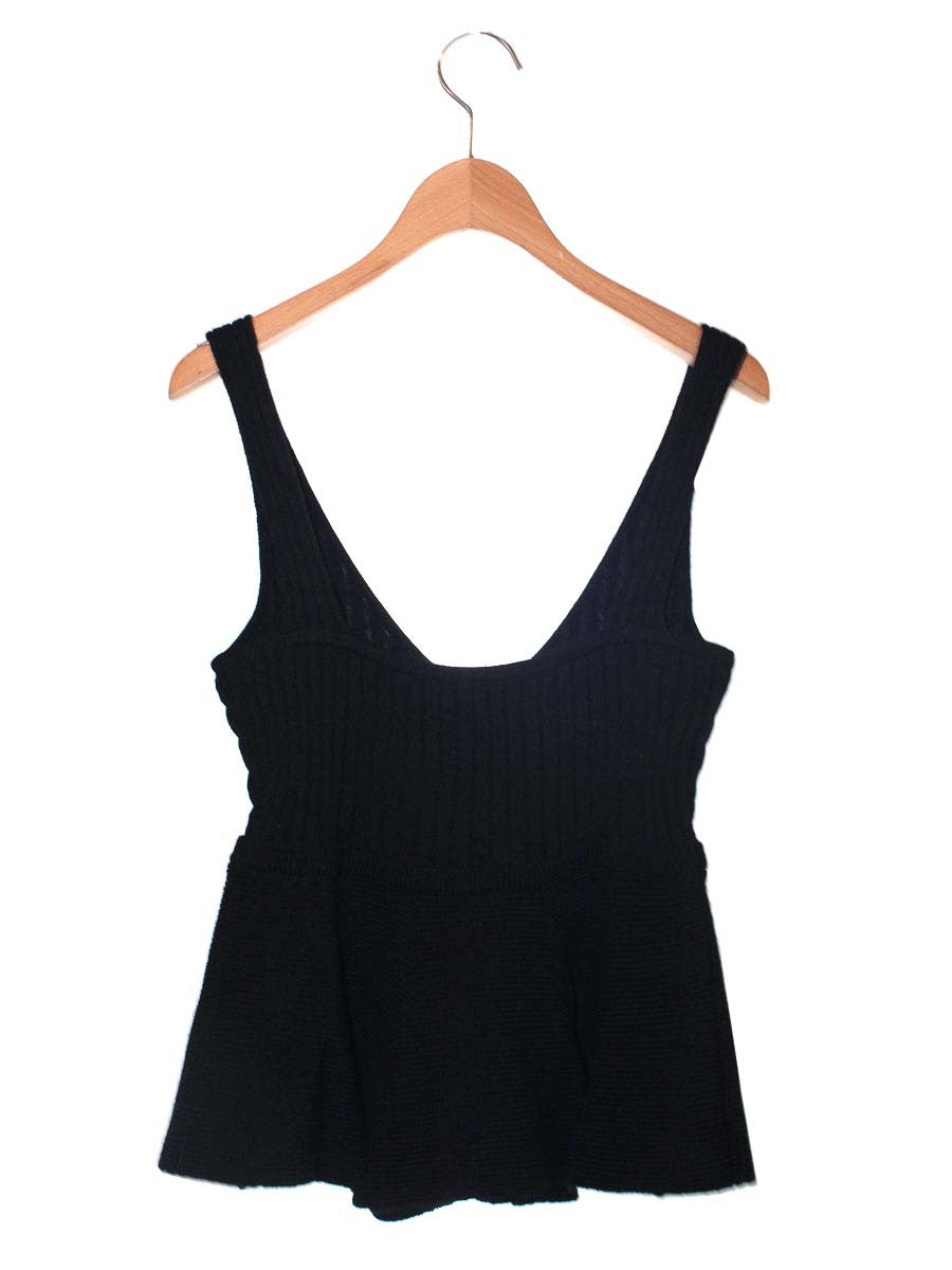 エムズグレイシー Knit Camisole 818536 ニット セーター 40 ブラック リボン ITYO8Y9IP8I8