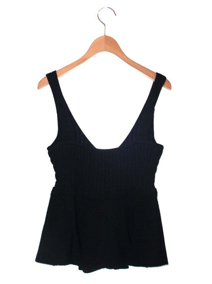 エムズグレイシー Knit Camisole 818536 ニット セーター 40 ブラック リボン ITYO8Y9IP8I8