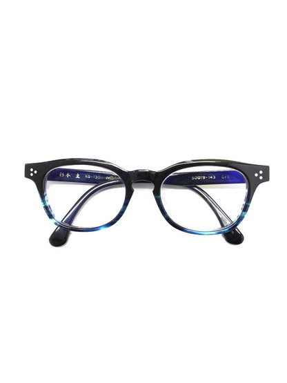 杉本圭(スギモトケイ) KS-130 メガネ ブラック/ブルーササ セルフレーム フルリム ウェリントン ITKOTEUDSGUM