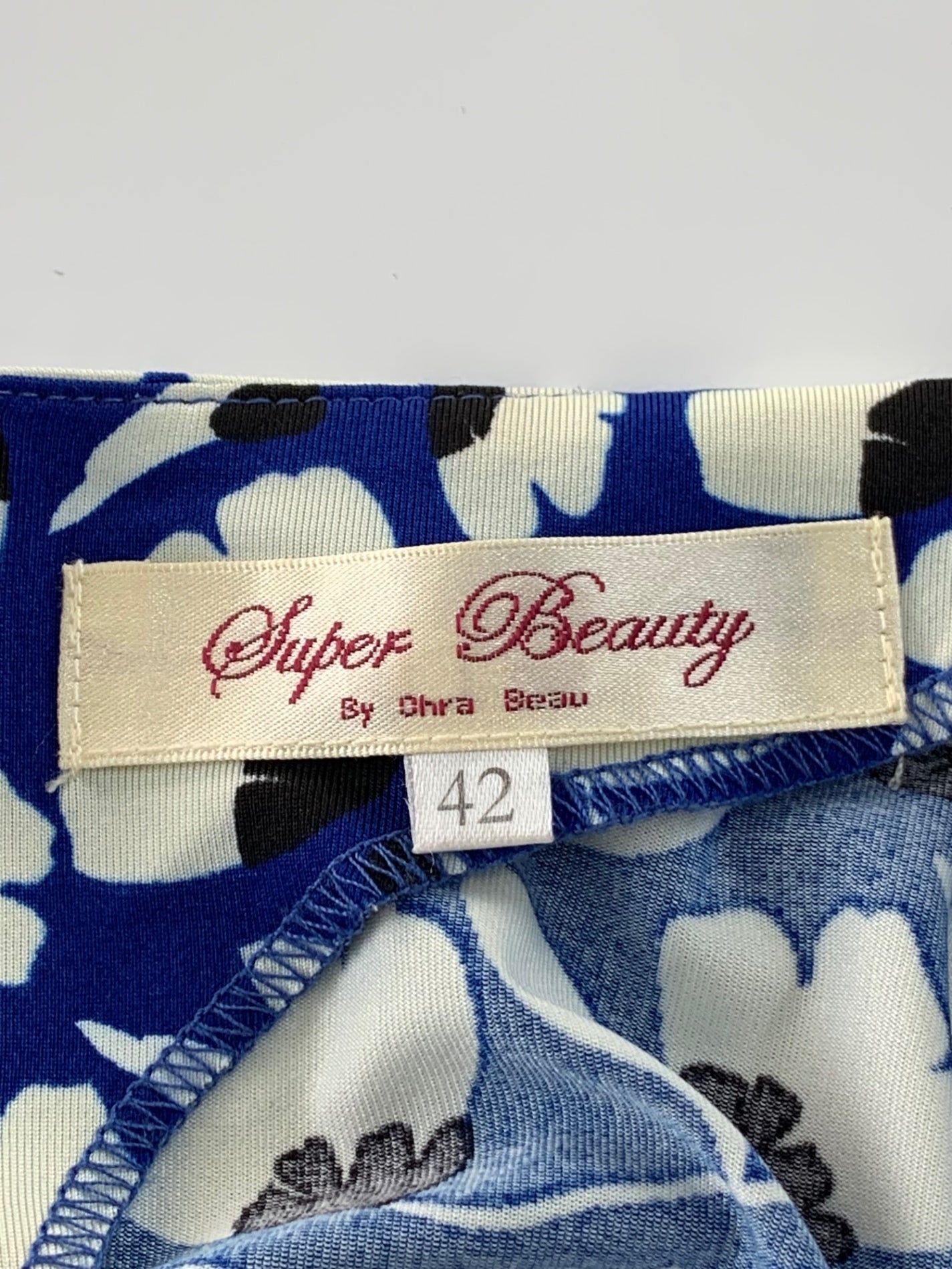 スーパービューティー トップス 42 ブルー 花 ビジュー ITEER96QDCAT