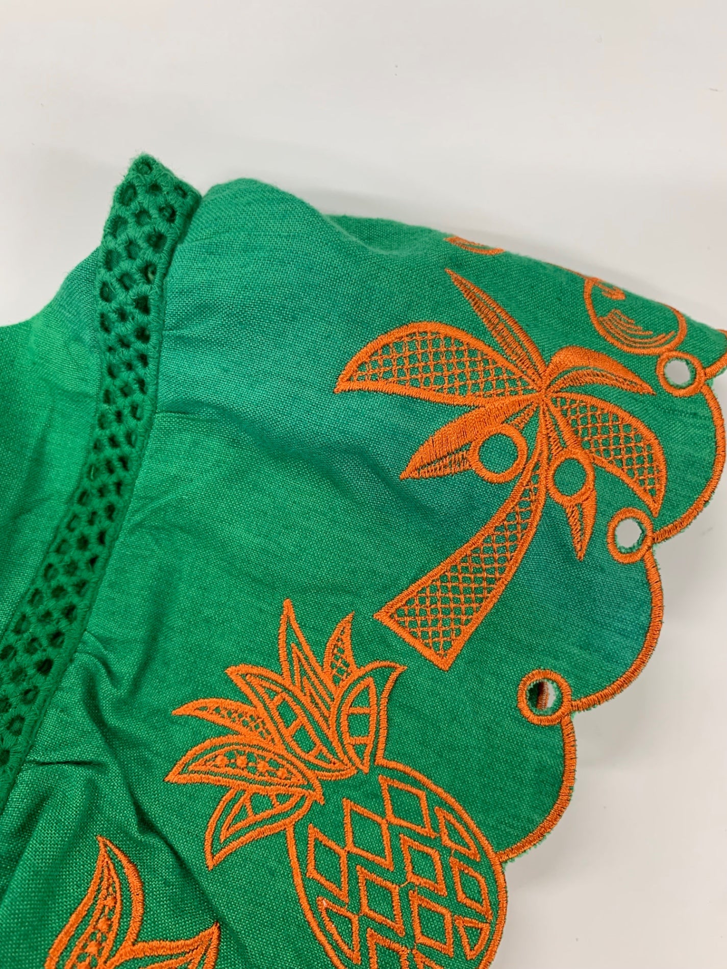 チェスティ Summer Embroidery Setup 12S540 セットアップ 1 グリーン トロピカルモチーフ 刺繍 フリル レース ITHARP7A4M1O