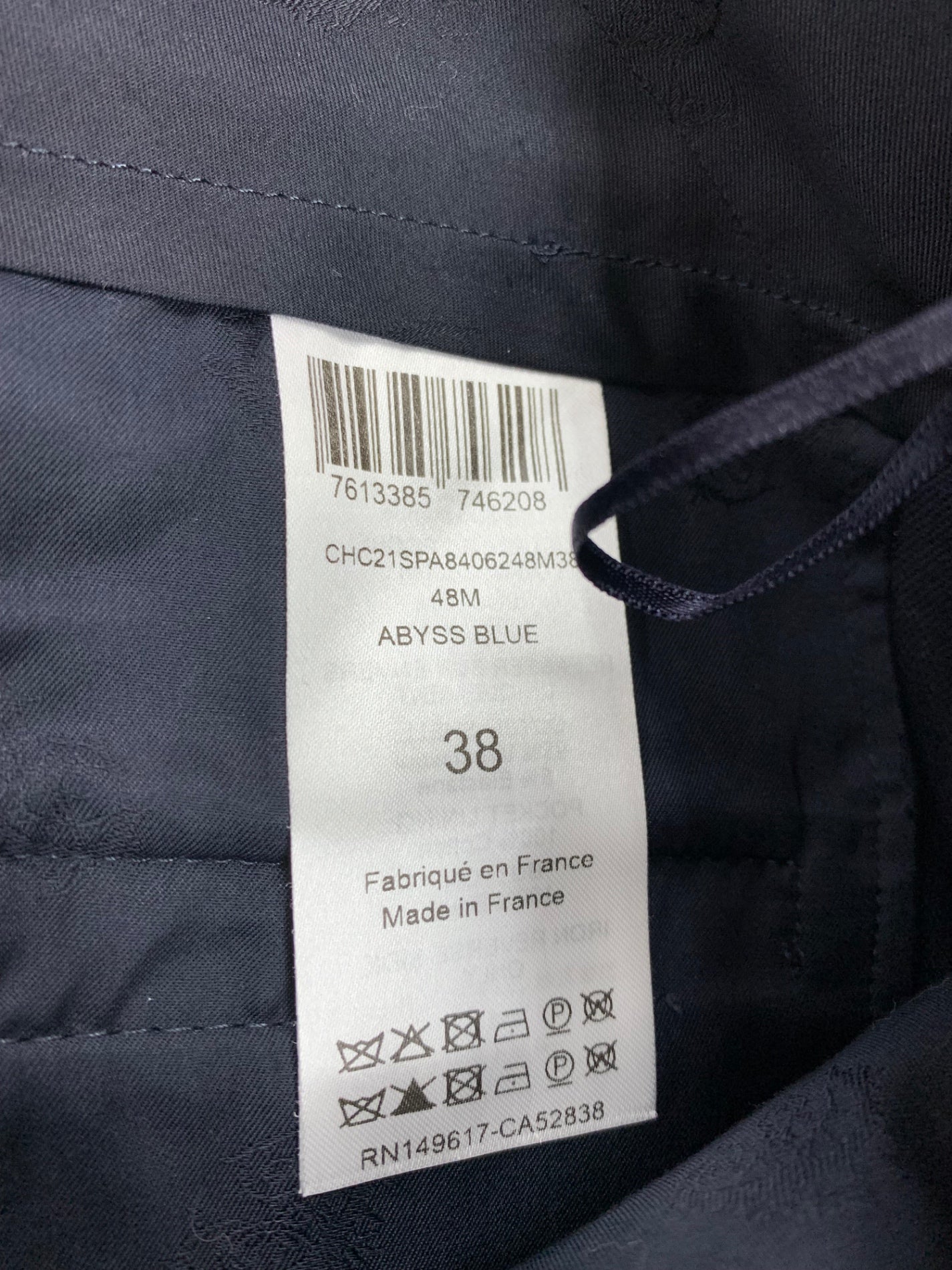 クロエ CHC21SPA8406248M38 ワイドパンツ 38 ネイビー ボタン サイドジップ IT48P9ONRX9W