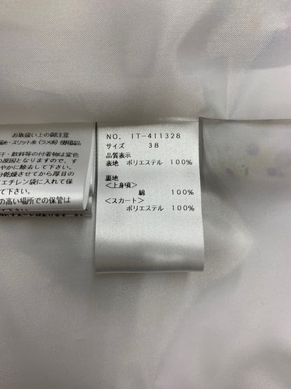エムズグレイシー 411328 ワンピース 38 ホワイト フラワーモチーフ シフォン IT1DYNSO3DMO