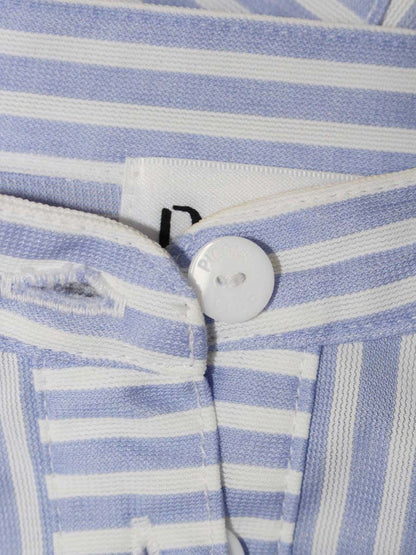 スタジオピッコーネ PICONE CLUB C951413 シャツワンピース 2 サックスブルー/ホワイト ストライプ ロゴ ワンポイント IT5BBYUVS4VI