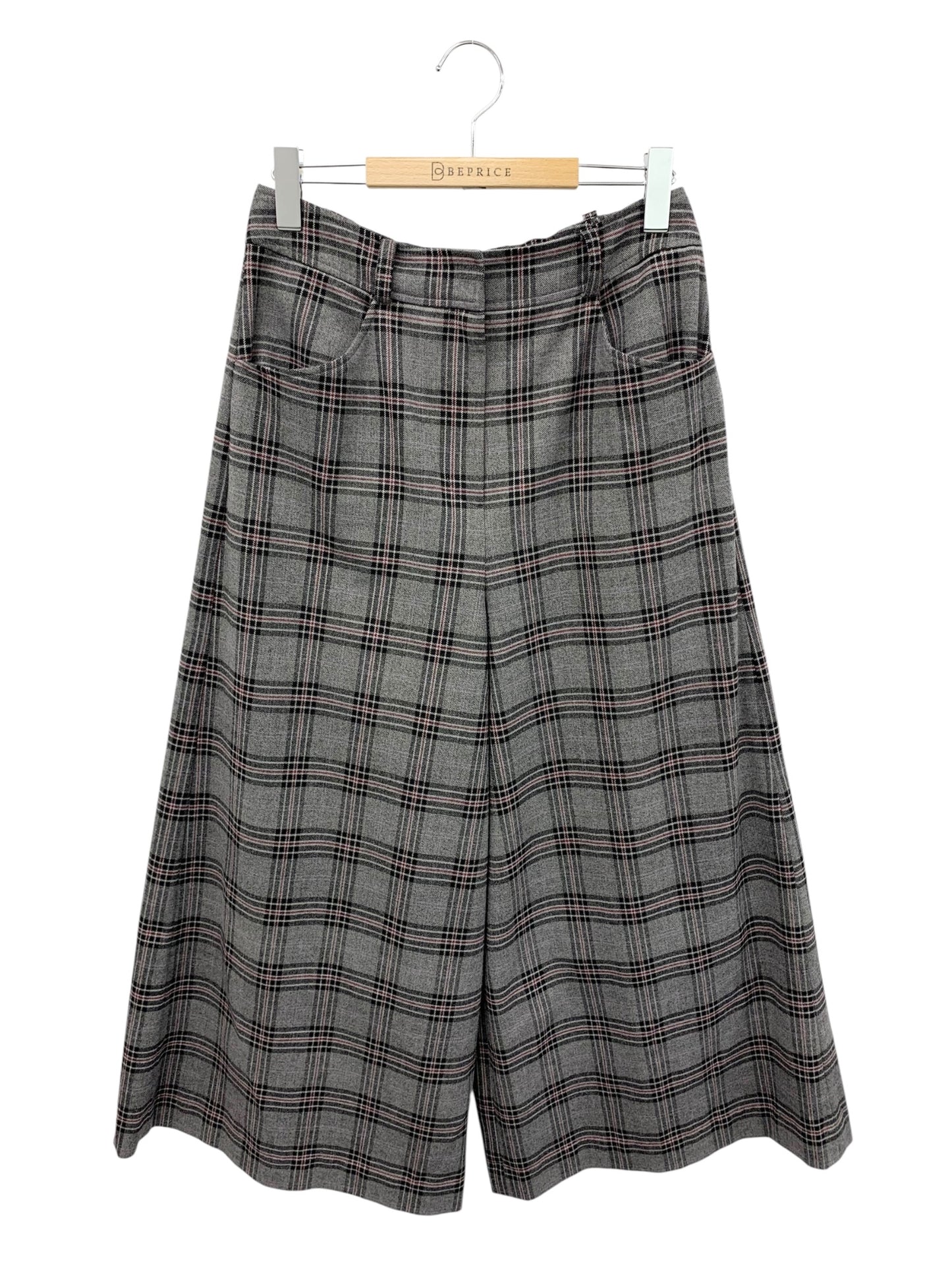 エムズグレイシー 316604 ワイドパンツ 40 グレー タータンチェック ITNNDCW7NP3W