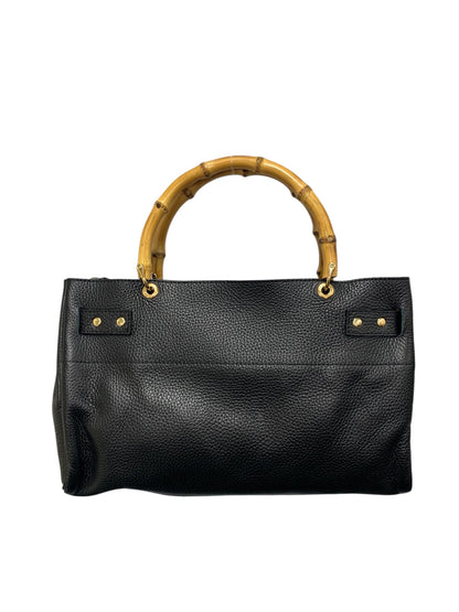 シータパランティカ ハンドバッグ ブラック レザー バンブー ターンロック 2way ITCUOYF5F5A4