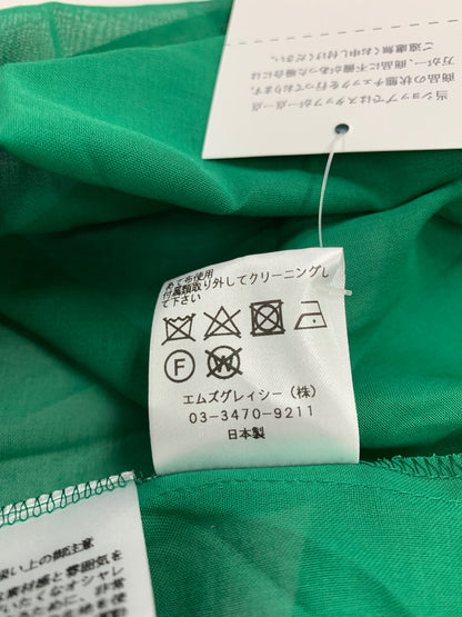 エムズグレイシー Shirring Blouse 910306 シャツ ブラウス 38 グリーン シアー キャミソール付き IT7L6X39AWXE