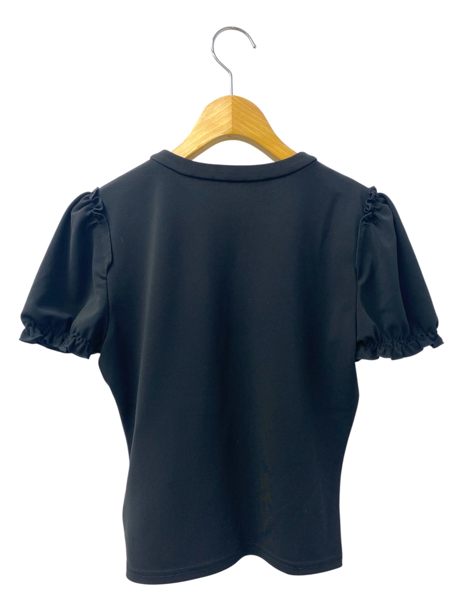 フォクシーニューヨーク パフスリーブ 25731 カーディガン 38 ブラック フリル ITHLU9O8P0HW