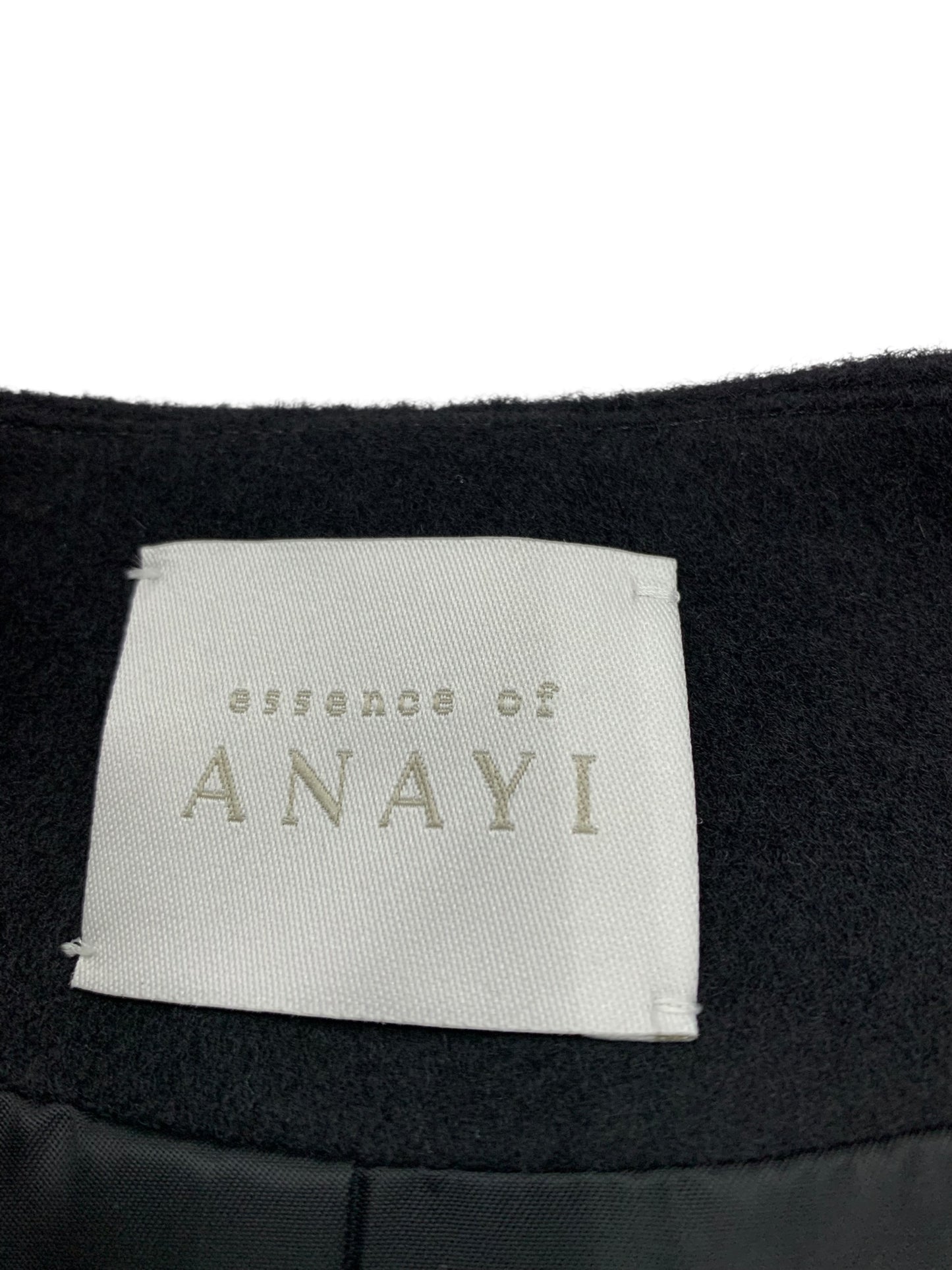 アナイ 111722-10-050-95-360 ノーカラージャケット 36 ブラック カシミヤ混 IT0MI9PH6CC0