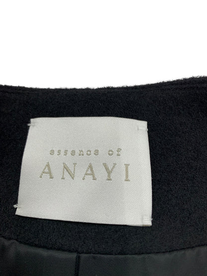 アナイ 111722-10-050-95-360 ノーカラージャケット 36 ブラック カシミヤ混 IT0MI9PH6CC0