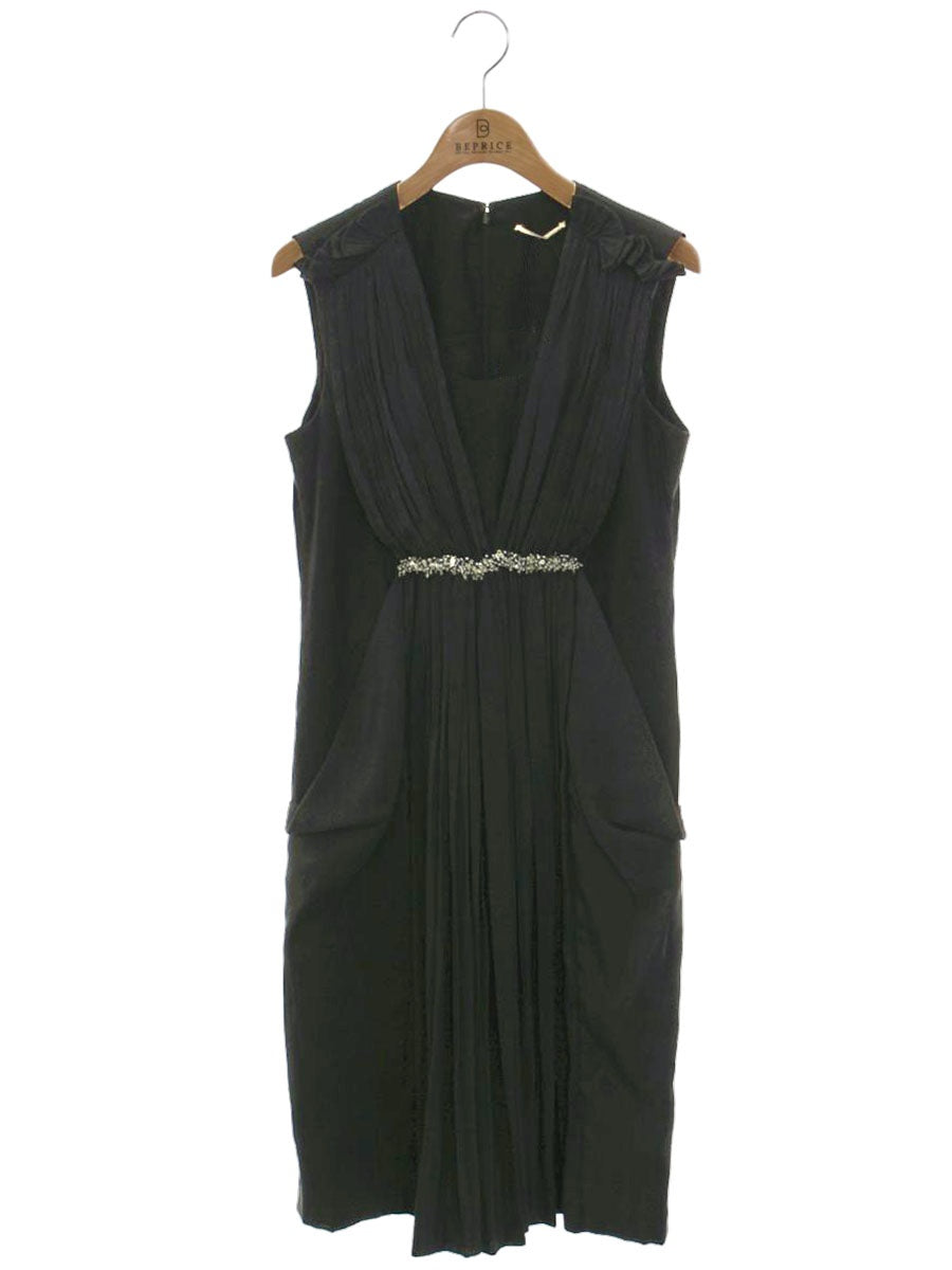 セタイチロウ D02-804 ワンピース 38 ブラック ビーズ スパンコール ITFBA222R8P0