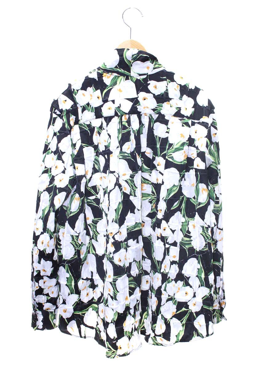 タロウホリウチ 1703-SH05-803 シャツ ブラウス 2 ブラック フラワーモチーフ ITLXOD77U67O