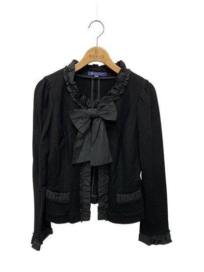 エムズグレイシー 824532 ジャケット 38 ブラック リボン フリル ITUNS2K363SE