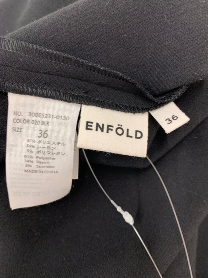 エンフォルド 300ES231-0130 ジャンパースカート 36 ブラック スリット Vネック ITW1NVY3PZE8