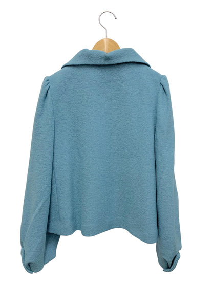 エムズグレイシー ギャザー襟ショートコート 419608 38 ブルー ITES3PY0AAK8