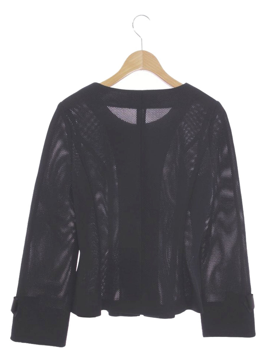 エムズグレイシー 624104 ジャケット 40 ネイビー ノーカラー ジップアップ IT9QMVXGDI7K