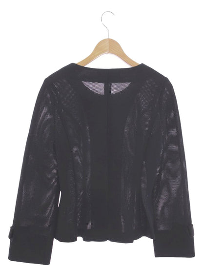 エムズグレイシー 624104 ジャケット 40 ネイビー ノーカラー ジップアップ IT9QMVXGDI7K