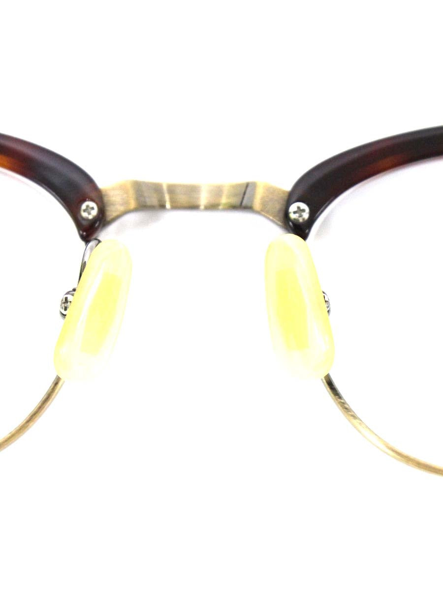 金子眼鏡 VINTAGE KV-27 RDDE メガネ ブラウン/マットゴールド ハーフリム IT348KMKPVFS