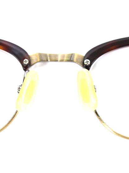 金子眼鏡 VINTAGE KV-27 RDDE メガネ ブラウン/マットゴールド ハーフリム IT348KMKPVFS