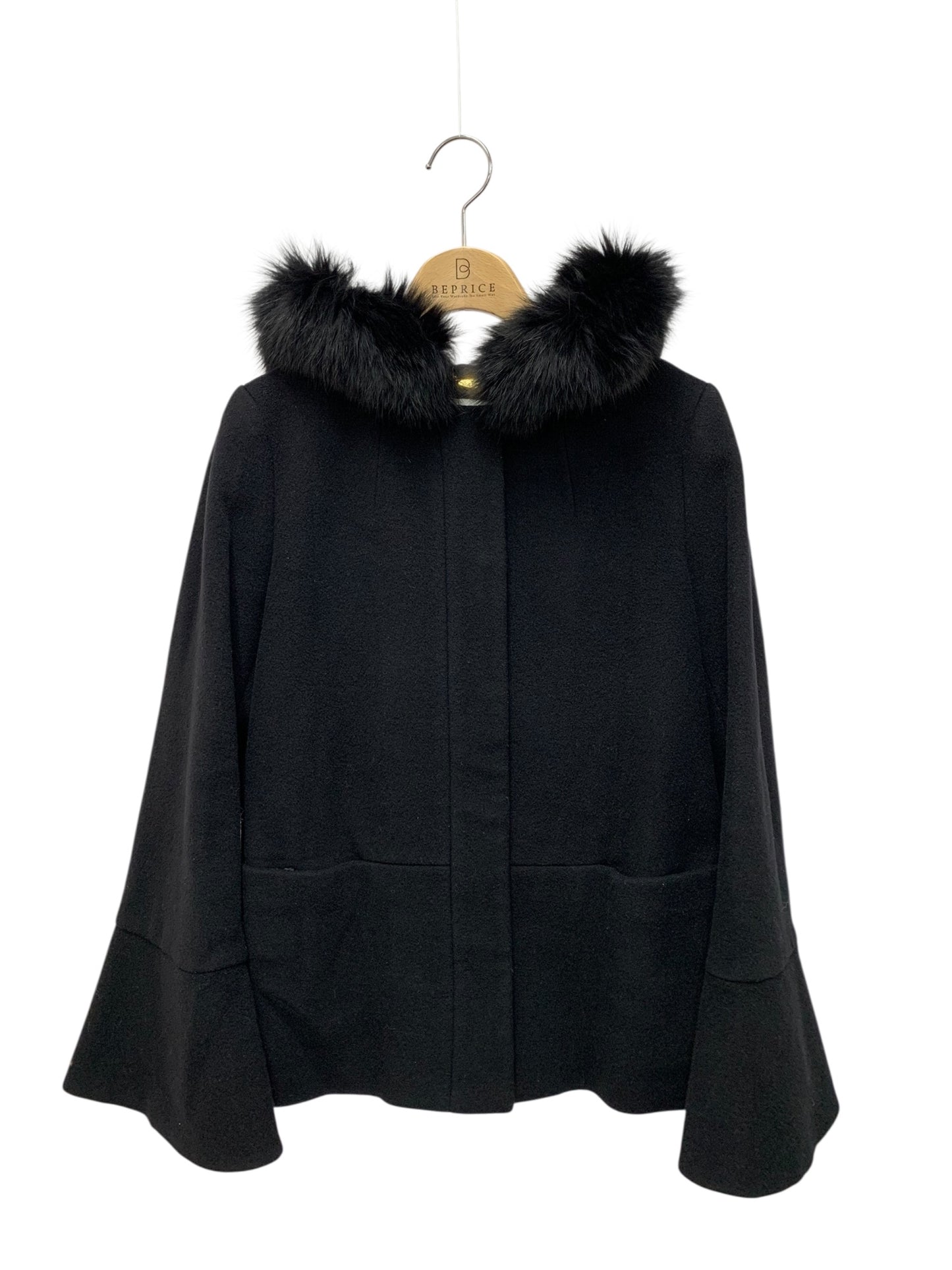 エリザ 27505111 ジャケット 1 ブラック フォックスファー衿 ブルゾン IT3F6MI8JFN0 【SALE】