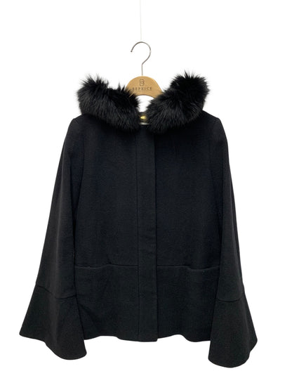 エリザ 27505111 ジャケット 1 ブラック フォックスファー衿 ブルゾン IT3F6MI8JFN0 【SALE】