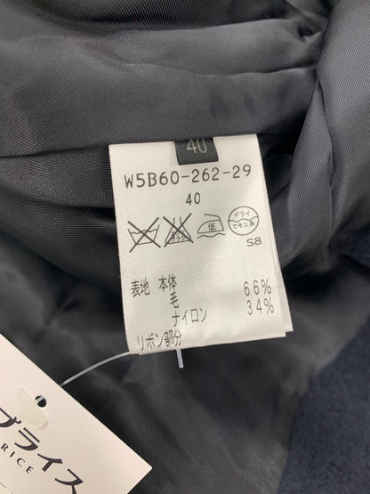 トゥービーシック W5B60-262-29 ショートコート 40 ネイビー ラビットファーポンポン付きリボン ITD6V0YJXOGE